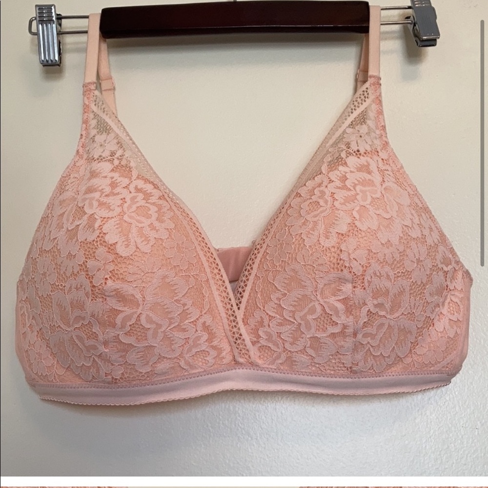 Knix Knixy Lace Deep V Bralette in Honey Peach Size XL